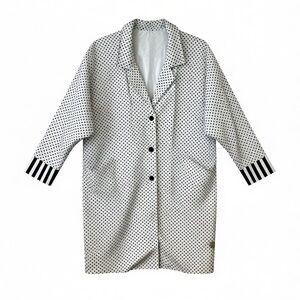 VINTAGE Kenn Sporn for Wippette Black and White Polka Dot Rain Coat Size Medium